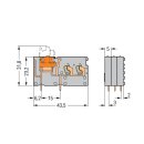 Wago 742-151 2LeiterLeiterplattenklemme Grau