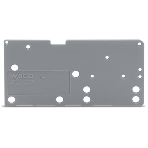 Wago 742-152 Abschlussplatte anrastbar Grau