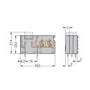 Wago 742-161 2LeiterLeiterplattenklemme Grau