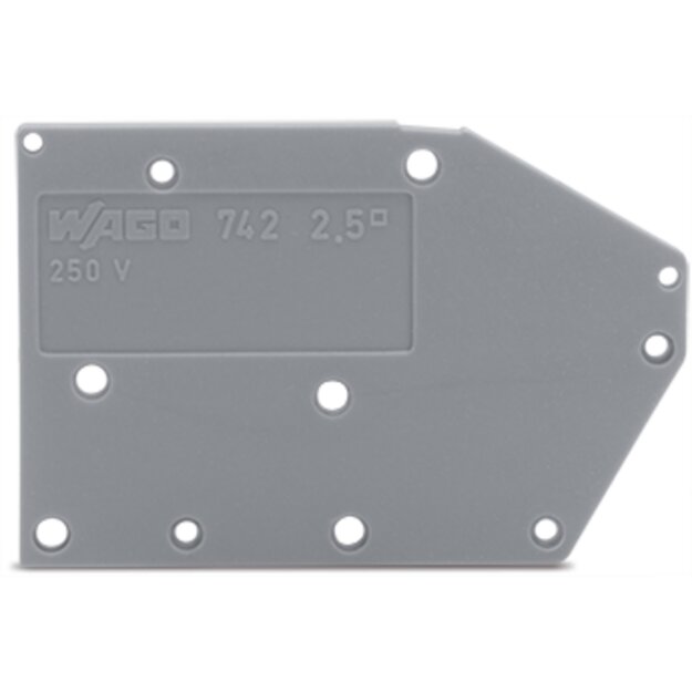 Wago 742-400 Abschlussplatte anrastbar Blau