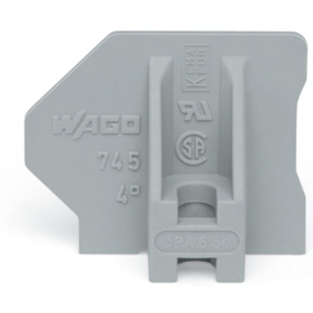 Wago 745-145 Endplatte mit Flansch gr Grau
