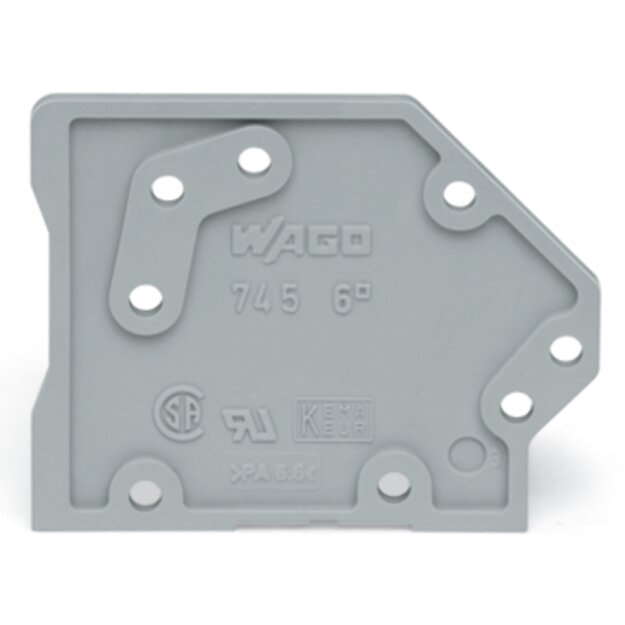 Wago 745-300 Abschlussplatte anrastbar Grau