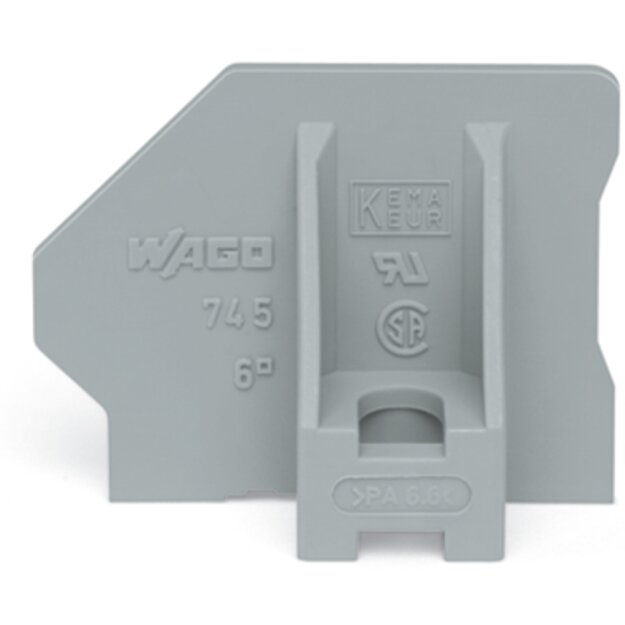 Wago 745-345 Endplatte mit Flansch gr Grau