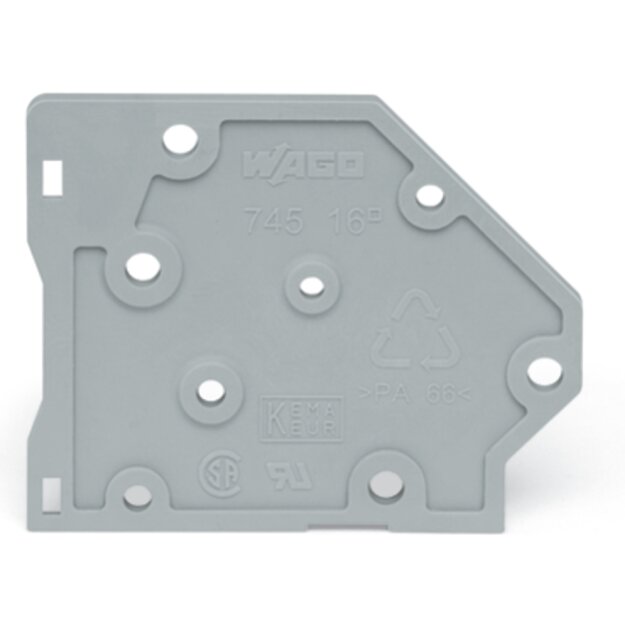 Wago 745-500/000-009 Abschlussplatte anrastbar Grau