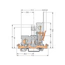 Wago 769-233 1-Leiter/1Pin Trennbasisklemme Grau