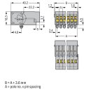 Wago 769-603/001-000 1-Leiter-Stiftleiste Grau
