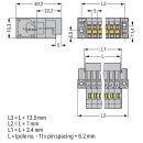 Wago 769-603/004-000 1-Leiter-Stiftleiste Grau