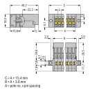 Wago 769-608/002-000 1-Leiter-Stiftleiste Grau