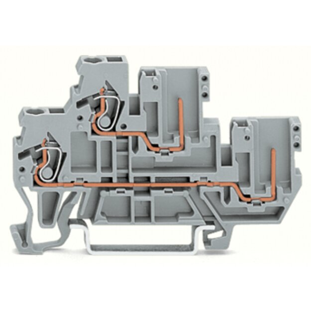 Wago 870-102 1Leiter/1Pin Doppelstockklemme Grau