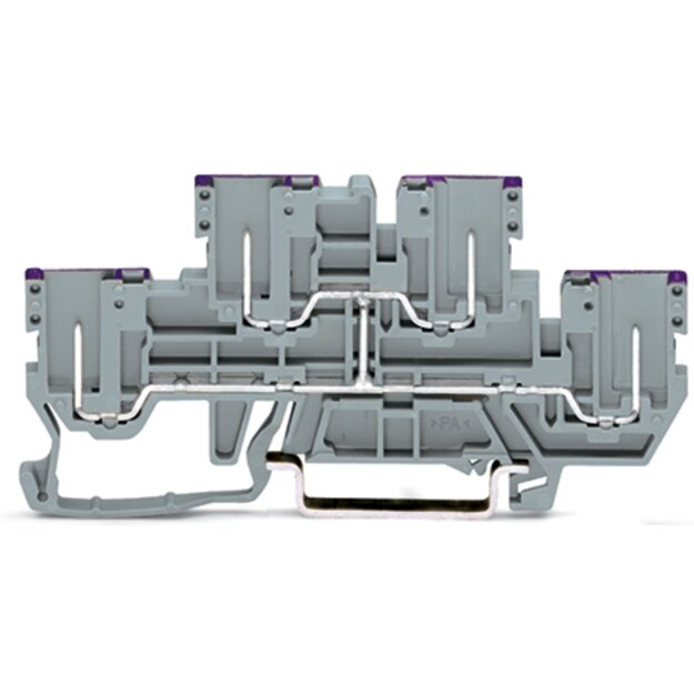 Wago 870-158 4-Pin-Doppelstock-Basisklemme Grau