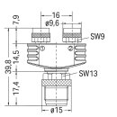 Wago 756-9301/040-000 M8/M12-Zweifachverteiler