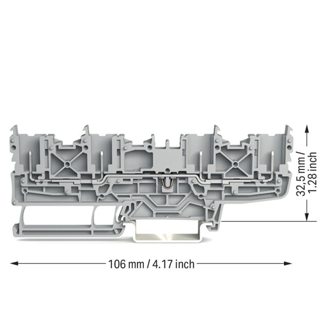 Wago 2022-1801/999-953 4-Pin-Basisklemme Grau