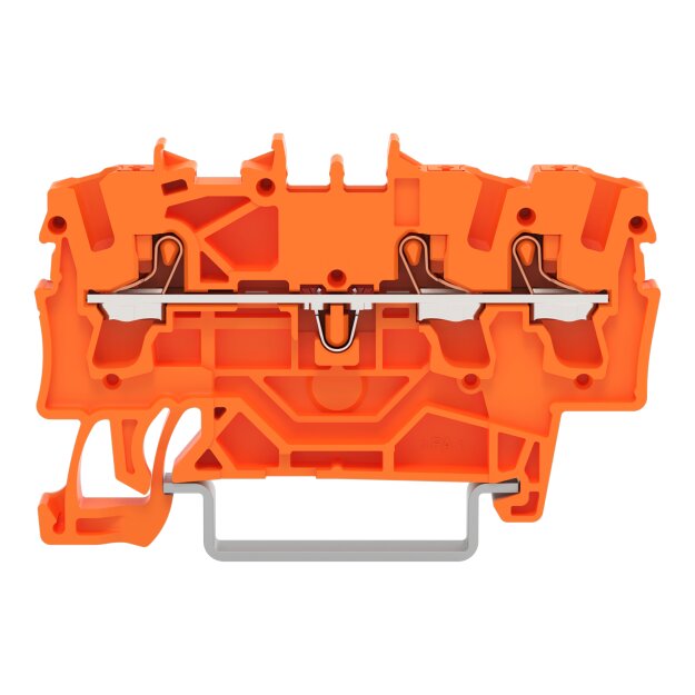 Wago 2202-1302 3-Leiter-Durchgangsklemme Orange