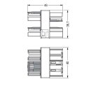 Wago 770-1734 3-fach-Verteiler 4-polig Grau