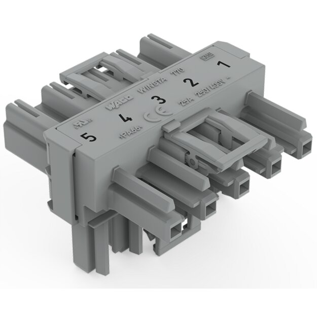 Wago 770-1741 T-Verteiler 5-polig Grau