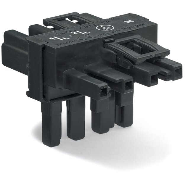 Wago 770-626 T-Verteiler 4-polig Schwarz