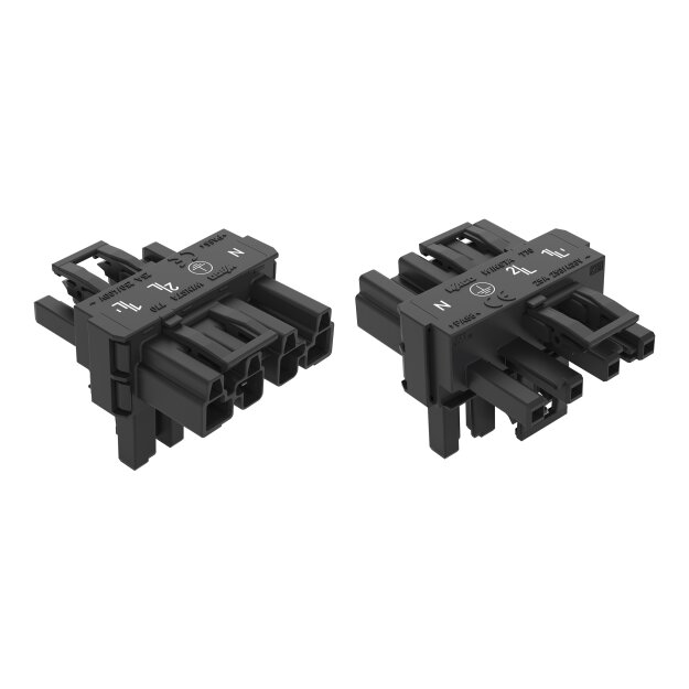 Wago 770-627 T-Verteiler 4-polig Schwarz