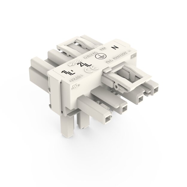 Wago 770-676 T-Verteiler 4-polig Weiß