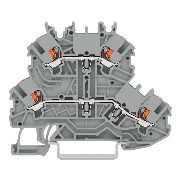 Wago 2200-2201/352-000 Doppelstockklemme Drücker Grau