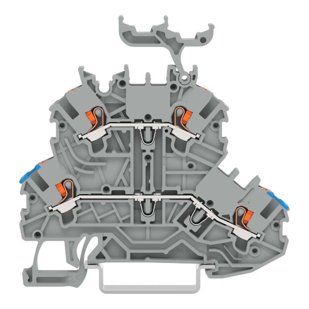 Wago 2200-2232 Doppelstockklemme Drücker Grau