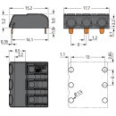Wago 2061-1663/998-404 THR-Leiterplattenklemme Schwarz
