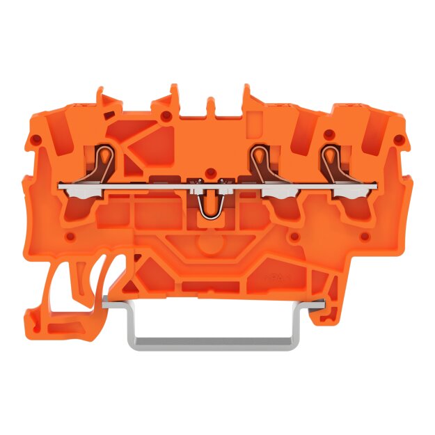 Wago 2201-1302 3-Leiter-Durchgangsklemme Orange