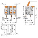 Wago 2606-1352 Leiterplattenklemme Hebel Grau
