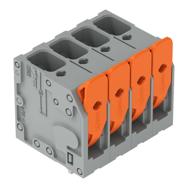 Wago 2606-3104/010-000 Leiterplattenklemme Hebel Grau