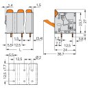 Wago 2606-3360 Leiterplattenklemme Hebel Grau