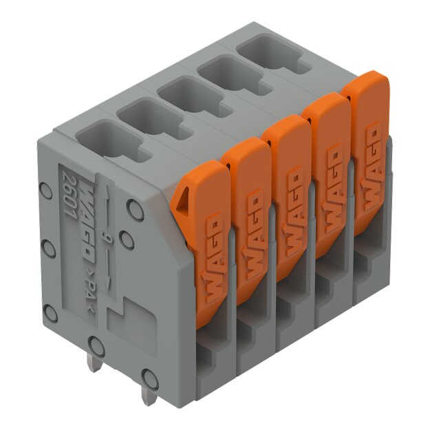 Wago 2601-3105 Leiterplattenklemme Grau