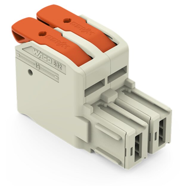 Wago 832-1102/000-9037 1-Leiter-Federleiste,Hebel Grau