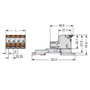 Wago 832-1103/306-000 1-Leiter-Federleiste,Hebel Grau