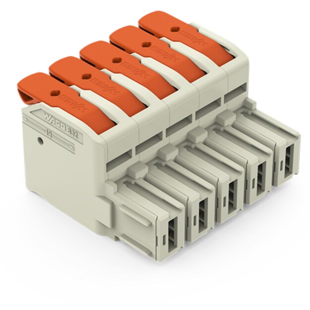 Wago 832-1105/000-9037 1-Leiter-Federleiste,Hebel Grau