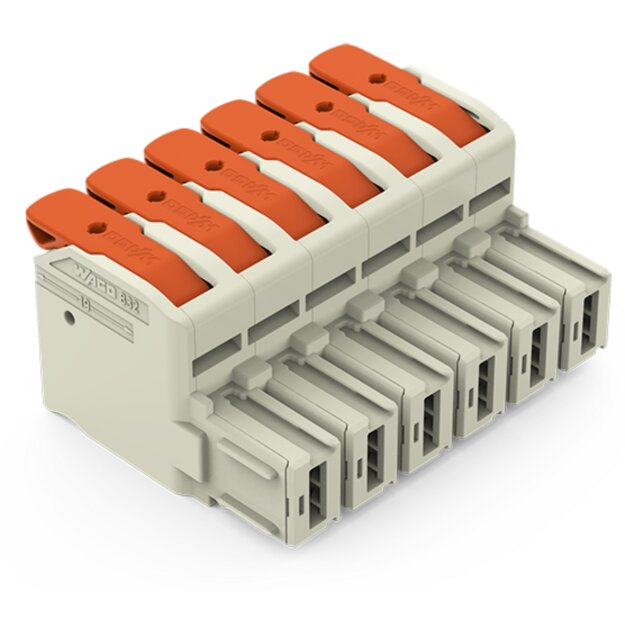 Wago 832-1106/000-9037 1-Leiter-Federleiste,Hebel Grau