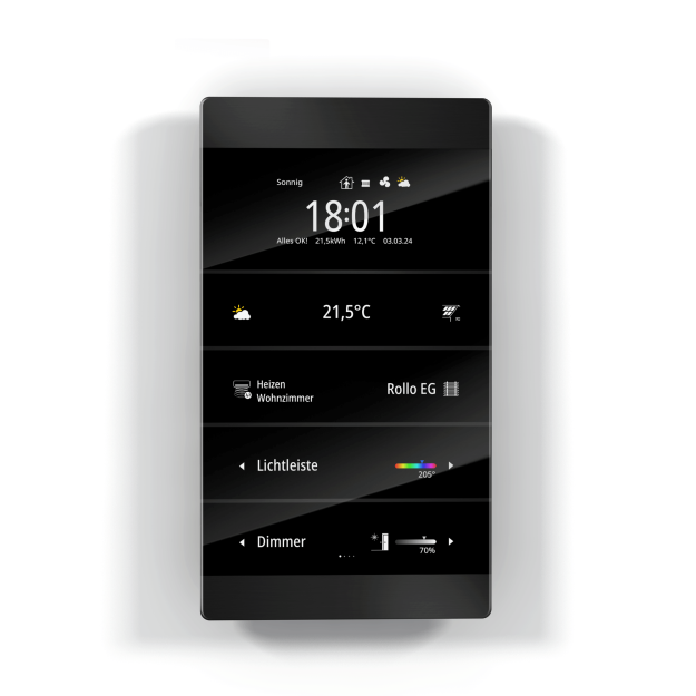 Enertex 1177-01-sw Raumcontroller MeTa² KNX Premium Schwarz eloxiert