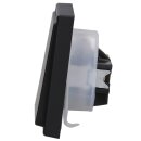 JUNG LS IP 44 Set Graphitschwarz Matt: LS1521KLSWM Schuko Steckdose m. Klappdeckel + 551WU Dichtungsflansch + LS981SWM Rahmen 1fach