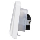 JUNG LS IP 44 Set Schneeweiß Matt: LS1521KLWWM Schuko Steckdose m. Klappdeckel + 551WU Dichtungsflansch + LS981WWM Rahmen 1fach