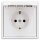 JUNG LS IP 44 Set Schneeweiß Matt: LS1521KLWWM Schuko Steckdose m. Klappdeckel + 551WU Dichtungsflansch + LS981WWM Rahmen 1fach