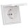JUNG LS IP 44 Set Schneeweiß Matt: LS1521KLWWM Schuko Steckdose m. Klappdeckel + 551WU Dichtungsflansch + LS981WWM Rahmen 1fach