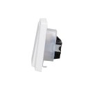 JUNG LS IP 44 Set Schneeweiß Matt: 2x LS1521KLWWM Schuko Steckdose m. Klappdeckel + 2x 551WU Dichtungsflansch + 2x LS981WWM Rahmen 1fach