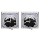 JUNG LS IP 44 Set Schneeweiß Matt: 2x LS1521KLWWM Schuko Steckdose m. Klappdeckel + 2x 551WU Dichtungsflansch + 2x LS981WWM Rahmen 1fach