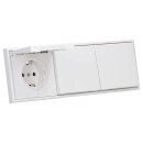 JUNG LS IP 44 Set Schneeweiß Matt: 3x LS1521KLWWM Schuko Steckdose m. Klappdeckel + 3x 551WU Dichtungsflansch + LS983WWM Rahmen 3fach