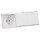 JUNG LS IP 44 Set Schneeweiß Matt: 3x LS1521KLWWM Schuko Steckdose m. Klappdeckel + 3x 551WU Dichtungsflansch + LS983WWM Rahmen 3fach