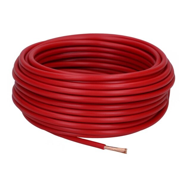 Aderleitung flexibel H07V-K 6 mm² rot 10 Meter