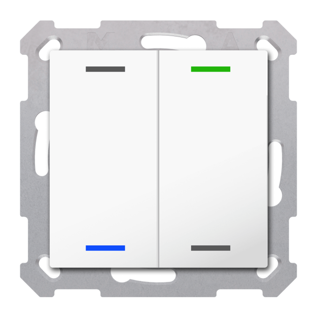 MDT RF-TAL55T202.01S KNX RF+ Taster Light 55 2-fach Secure RGBW TS Reinweiß glänzend