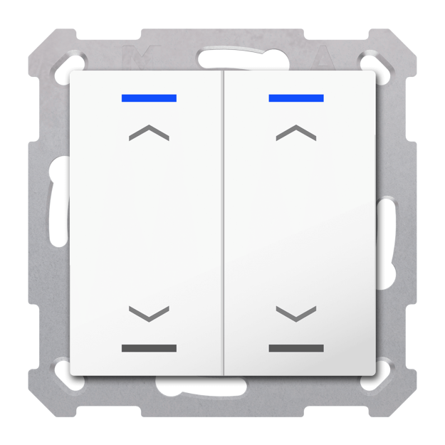 MDT RF-TAL55T202.A1S KNX RF+ Jalousietaster Light 55 2-fach Secure RGBW TS Reinweiß glänzend