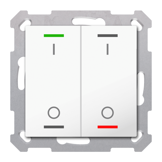 MDT RF-TAL55T202.B1S KNX RF+ Taster Light 55 2-fach Secure RGBW TS Reinweiß glänzend