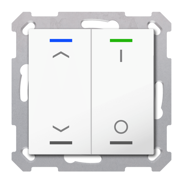 MDT RF-TAL55T202.C1S KNX RF+ Taster Light 55 2-fach Secure RGBW TS Reinweiß glänzend