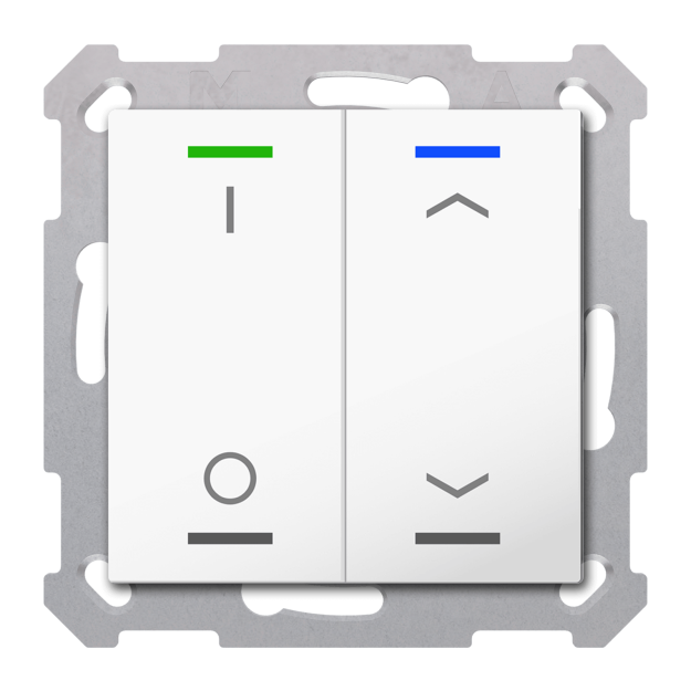 MDT RF-TAL55T202.D1S KNX RF+ Taster Light 55 2-fach Secure RGBW TS Reinweiß glänzend