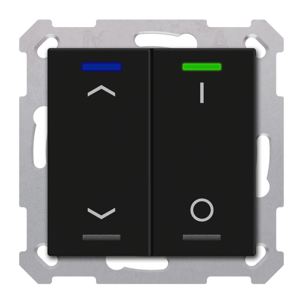 MDT RF-TAL55T206.C1S KNX RF+ Taster Light 55 2-fach Secure RGBW TS Schwarz matt